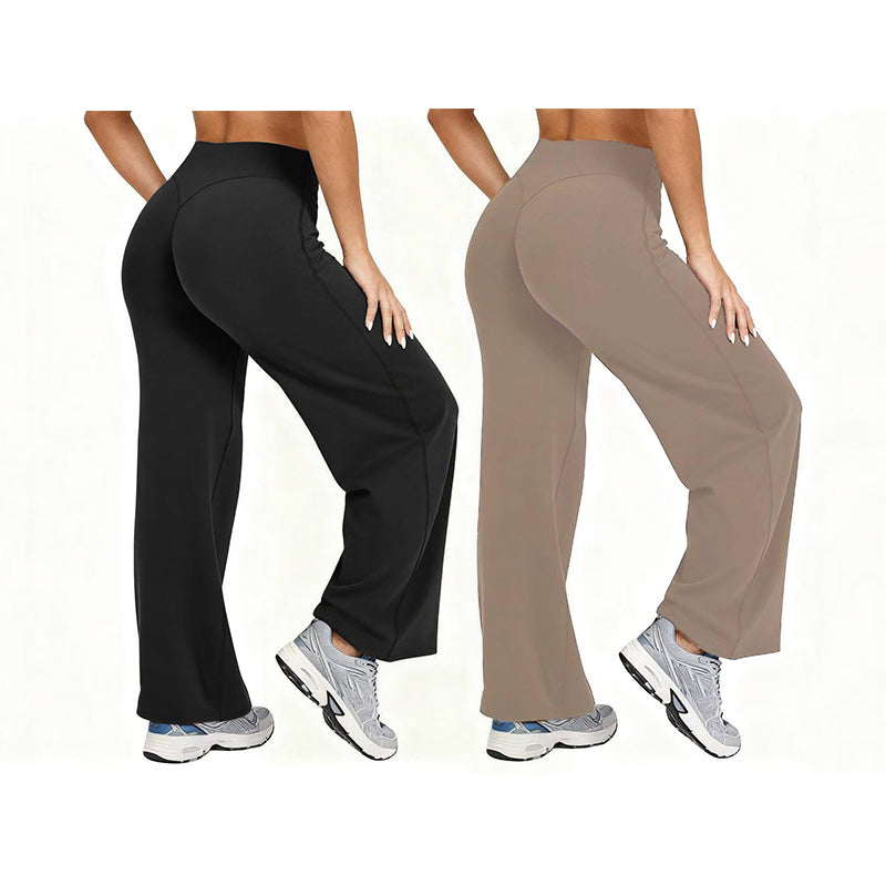 Pantalon de yoga taille haute à jambes larges pour femme
