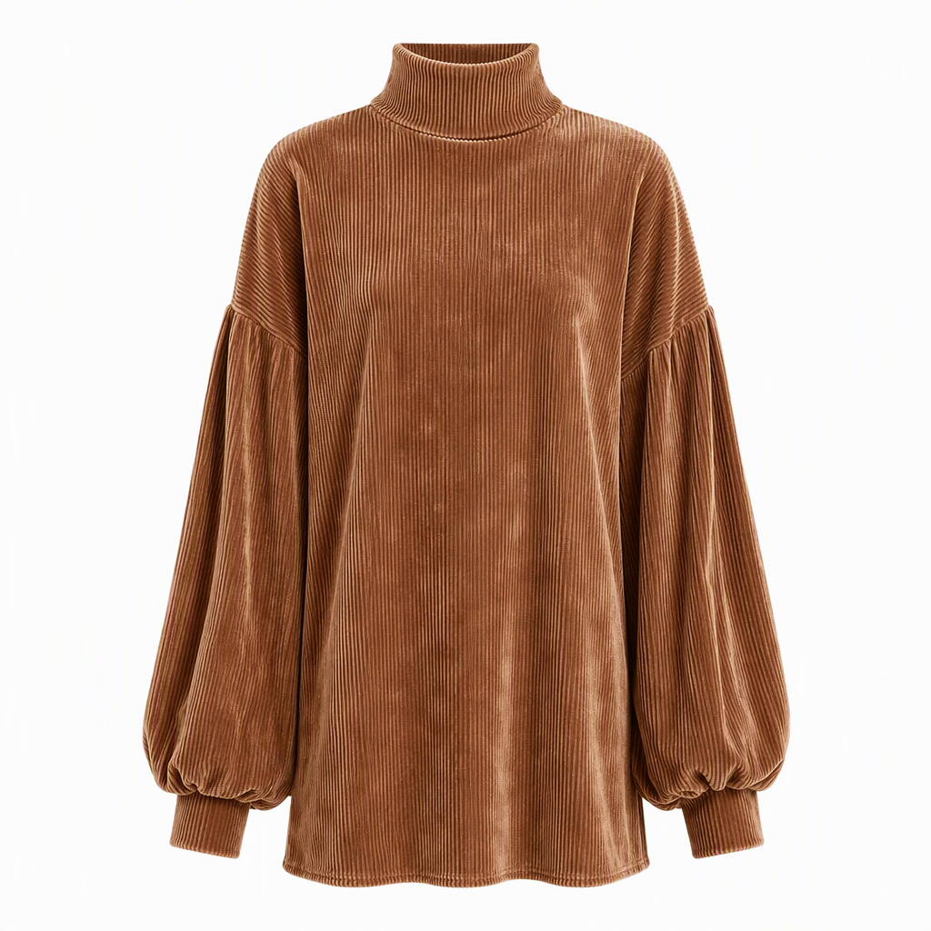 Robe d'automne élégante ample pour femme avec longues manches lanternées