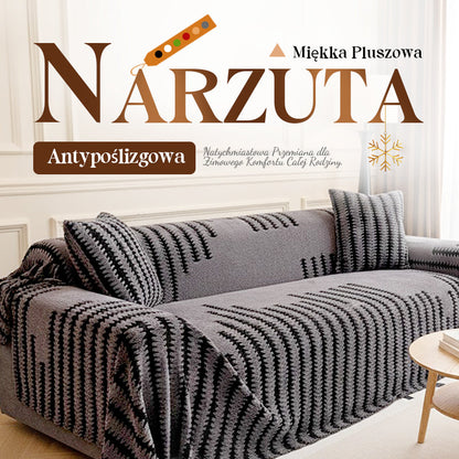 🛋️ Miękka i przyjazna dla skóry pluszowa narzuta na sofę – antypoślizgowa i odporna na plamy