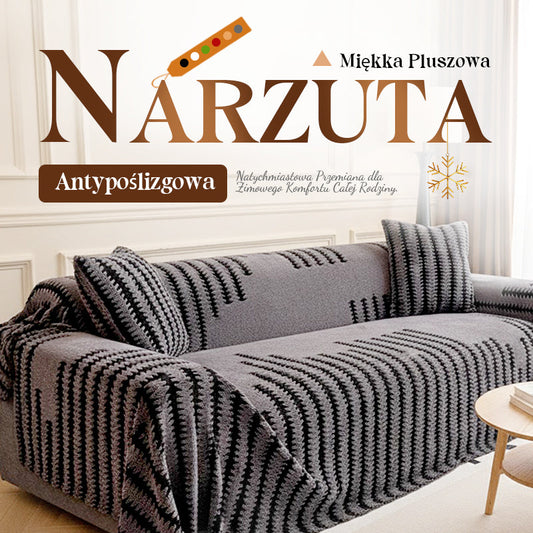 🛋️ Miękka i przyjazna dla skóry pluszowa narzuta na sofę – antypoślizgowa i odporna na plamy