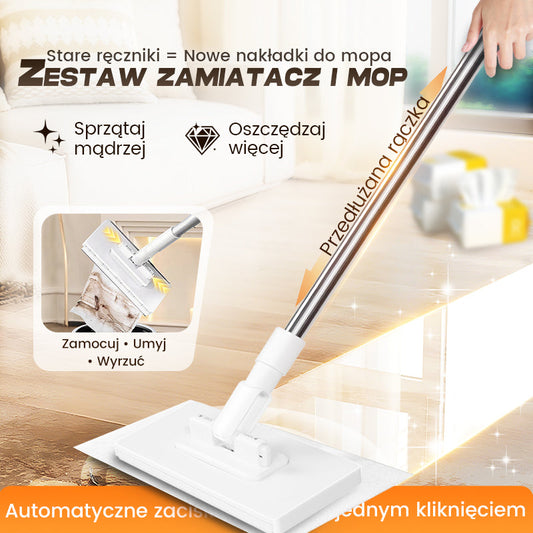 🏠 Mop do czyszczenia (w zestawie cztery ściereczki)