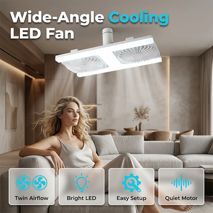📢📢 ⏰Nowoczesny wentylator sufitowy LED 2 w 1 z oświetleniem