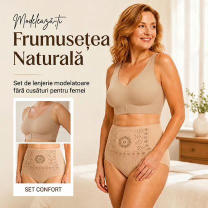 👙✨Komplet bezszwowy push-up (biustonosz + figi) – Modeluje, poprawia postawę, wygodny na co dzień