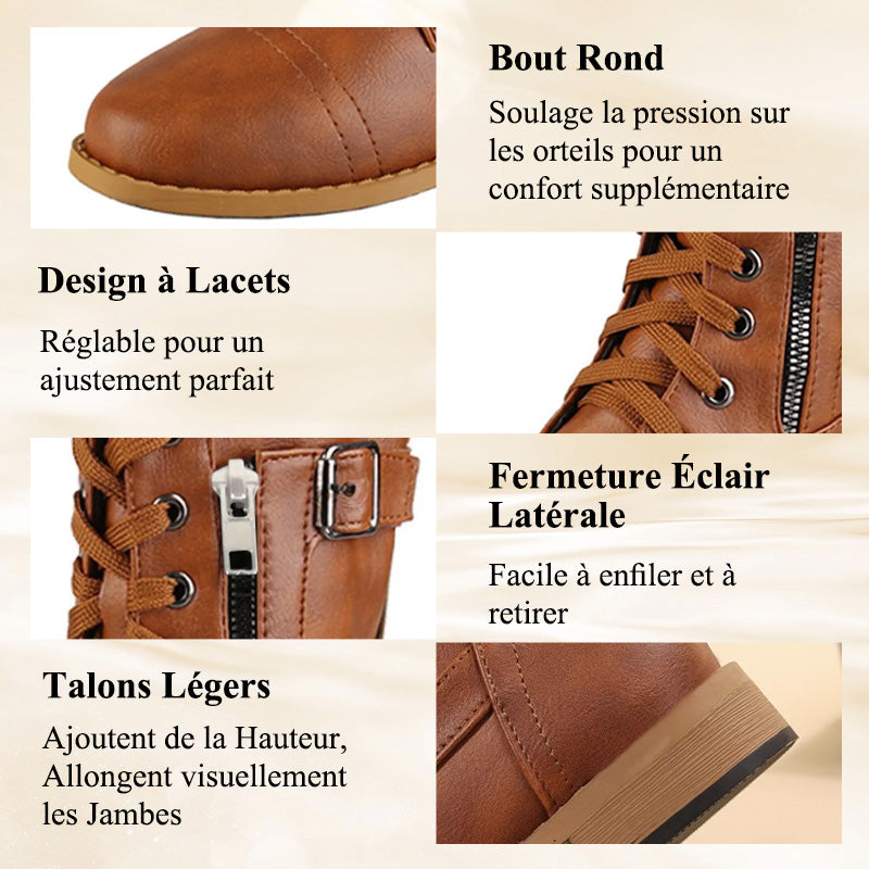 👢 Confort & Maintien | Bottines Femme en Cuir à Fermeture Latérale