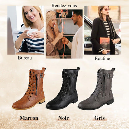 👢 Confort & Maintien | Bottines Femme en Cuir à Fermeture Latérale