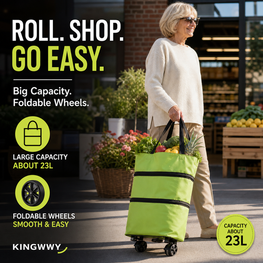 🛒💪Lekki składany wózek-torba 2w1 – Pojemny, łatwy w przenoszeniu i przechowywaniu