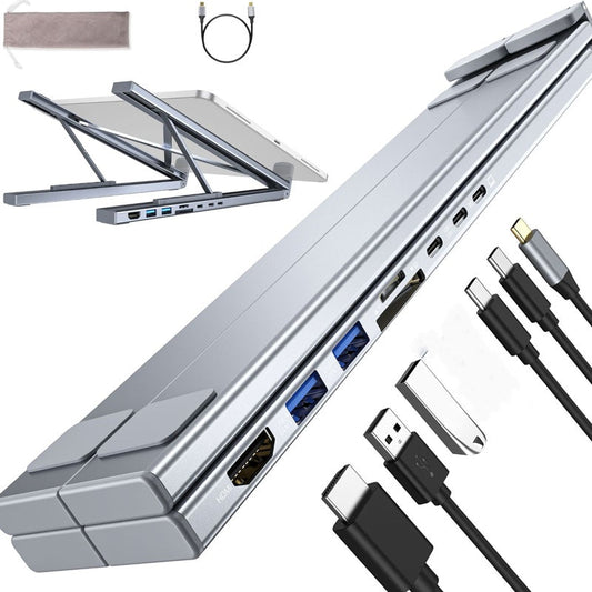 💻Podstawka pod laptopa z stacją dokującą USB-C i złączem HDMI 4K