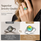 📢50% OFF !!⏰Vintage Oval Temperature Color Changing Mood Ring with Heart Accents