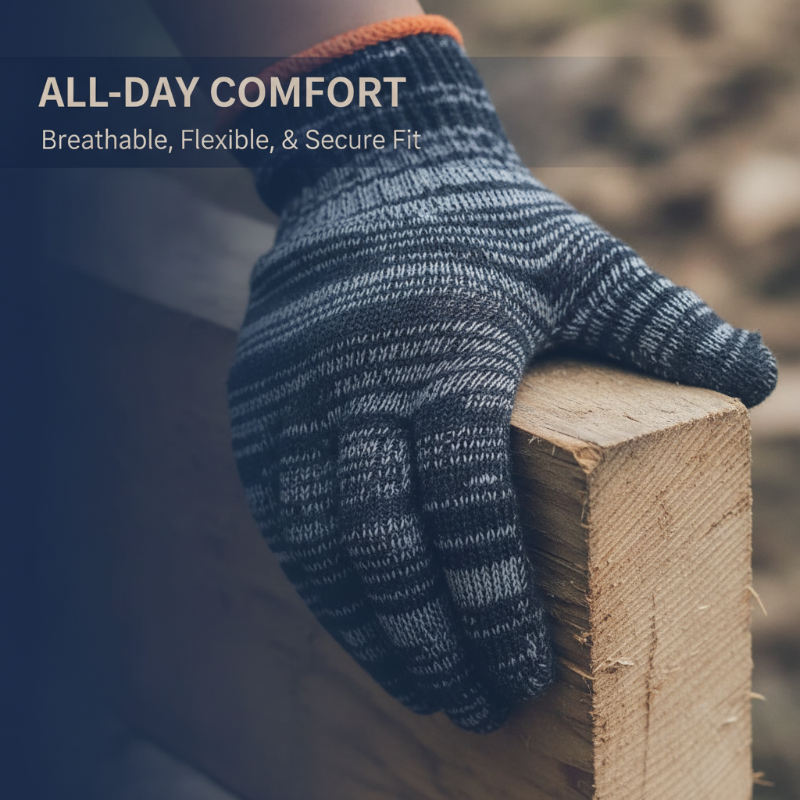 🧤 Gants de travail de protection résistants, tricotés, calibre 10 🛠️