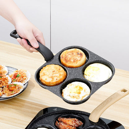 🍳 OSZCZĘDŹ 50%! 🥞 Patelnia 4-otworowa z nieprzywierającą powłoką – idealna na śniadanie, równomierne ogrzewanie i łatwe przewracanie – powłoka dopuszczona do kontaktu z żywnością i trwałe żeliwo ✨