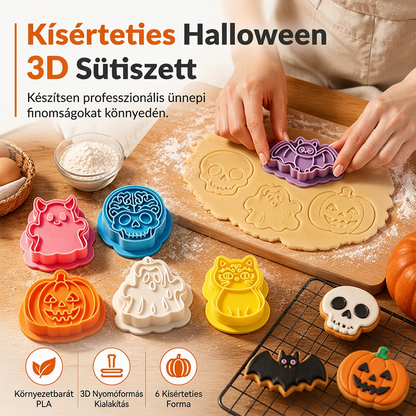 💀🎃 Zestaw mini foremek 3D do ciastek na Halloween | Jednoczęściowe formy do wytłaczania czaszek, duchów i dyni