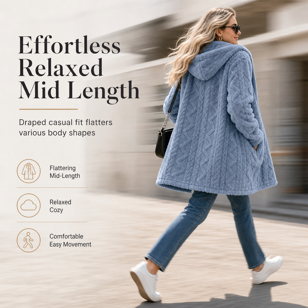 👚✨ Cardigan décontracté en tissu moelleux unie pour femme✨