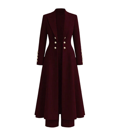 📢📢50 % DE RÉDUCTION !! ⏰Ensemble élégant d'automne pour femme, composé de deux pièces : un manteau rétro à manches longues et un pantalon sobre