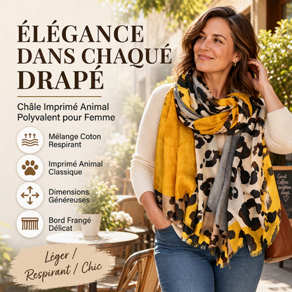🧣 Écharpe-châle polyvalente et légère à imprimé léopard 🐆✨ – 50 % de réduction | Garantie « satisfait ou remboursé » de 30 jours