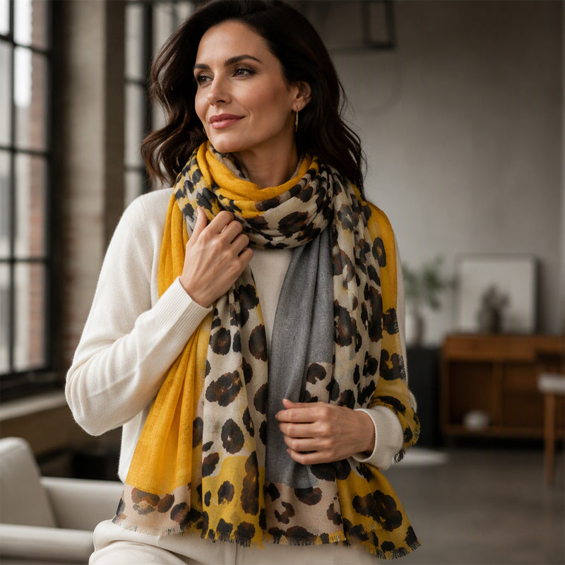 🧣 Écharpe-châle polyvalente et légère à imprimé léopard 🐆✨ – 50 % de réduction | Garantie « satisfait ou remboursé » de 30 jours