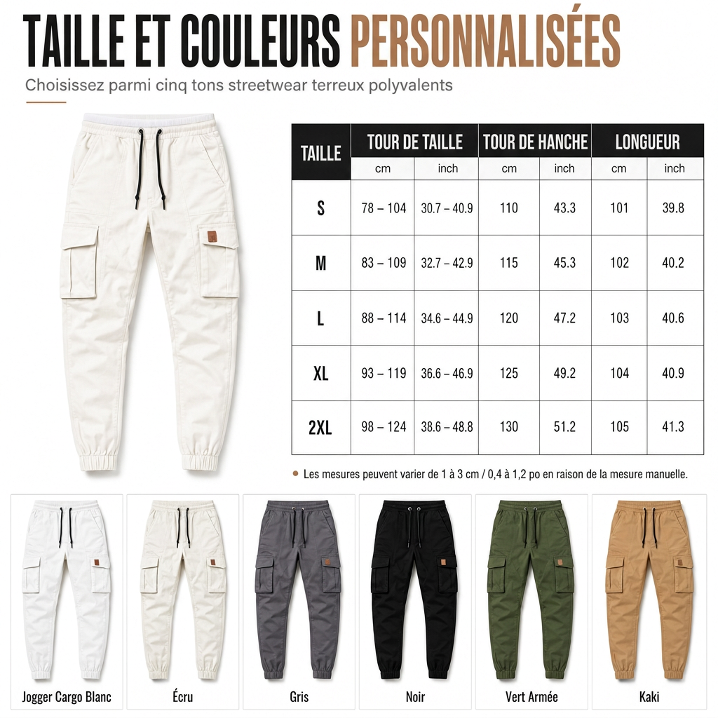 🎁Soldes ! Prix cassés🌍Pantalon Jogger Cargo Unisexe Couleur Unie Décontracté