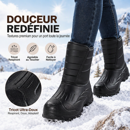 Bottes de neige imperméables unisexes à doublure pelucheuse
