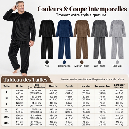 Ensemble Pyjama Velours Thermique Confortable pour Homme