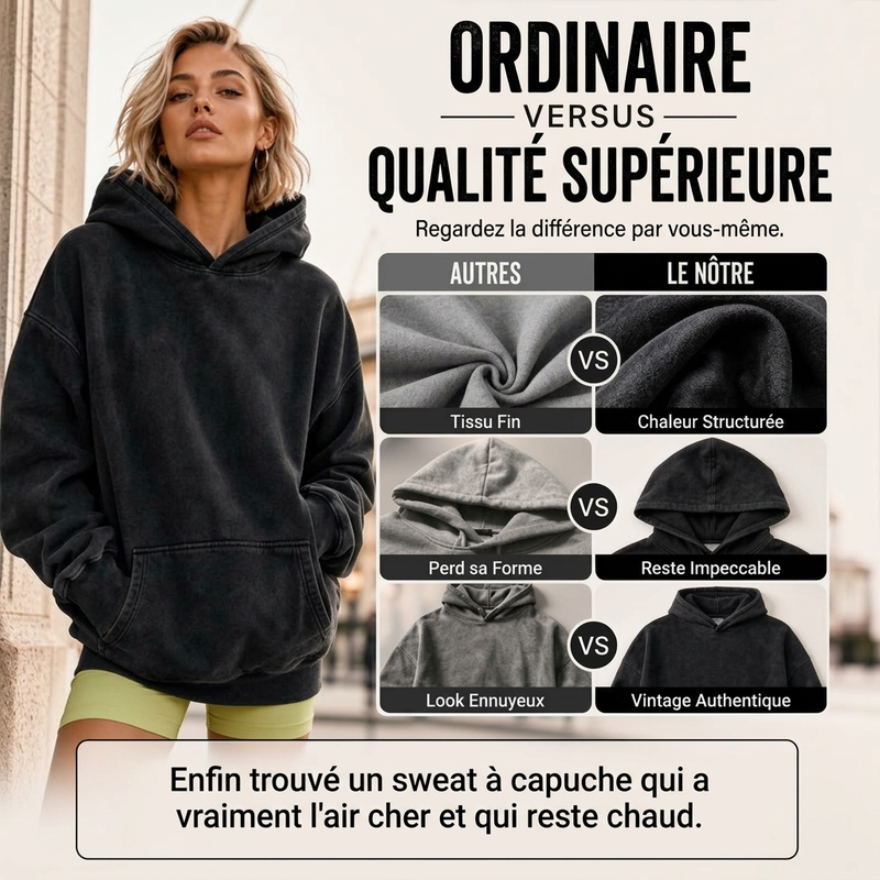 Sweat à capuche ample unisexe