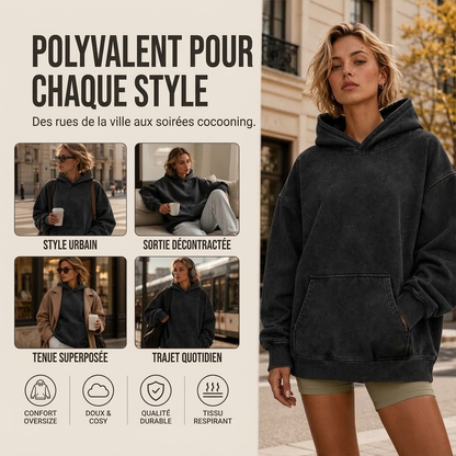 Sweat à capuche ample unisexe