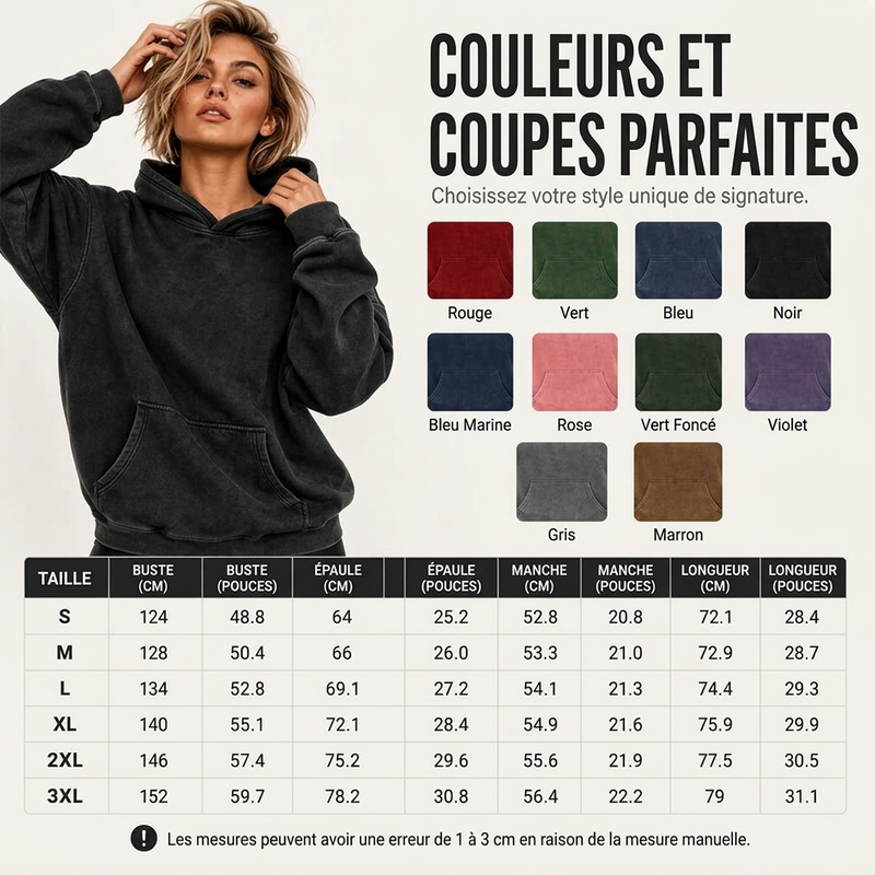 Sweat à capuche ample unisexe