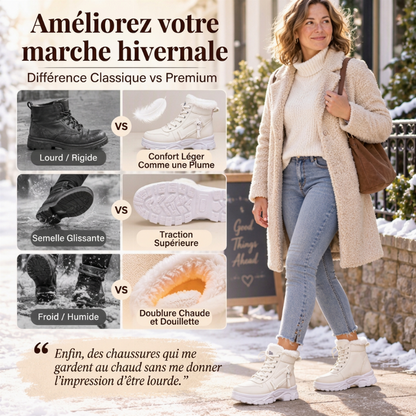 Bottines d'hiver chaudes pour femmes, doublure en peluche