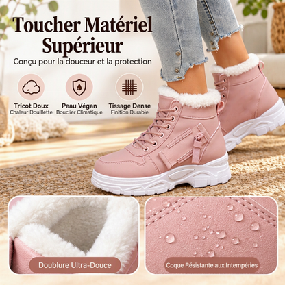 Bottines d'hiver chaudes pour femmes, doublure en peluche