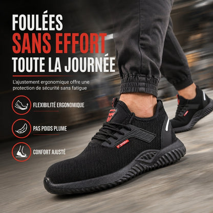 Chaussures de sécurité à embout acier pour homme, Bottines de travail respirantes légères, Chaussures de protection résistantes à la perforation