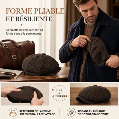 🧢Casquette de peintre vintage, casquette de livreur de journaux octogonale