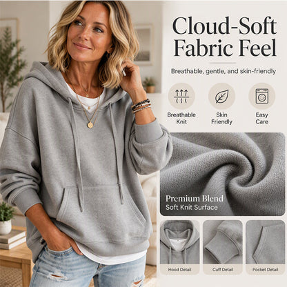 Hoodie oversize à cordon de serrage pour femme
