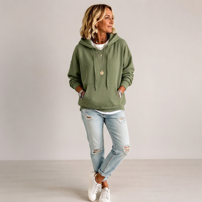 Hoodie oversize à cordon de serrage pour femme