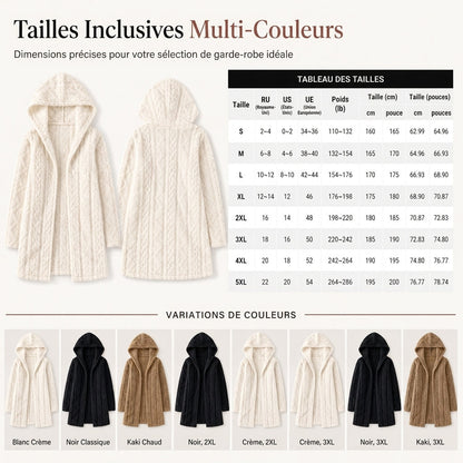 Manteau cardigan à capuche pelucheux décontracté pour femme