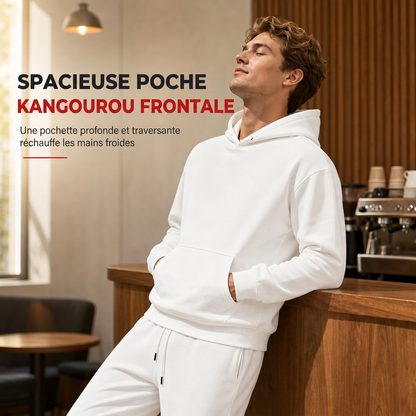 Ensemble de survêtement à capuche et pantalon long à imprimé lettres pour hommes, coupe ample