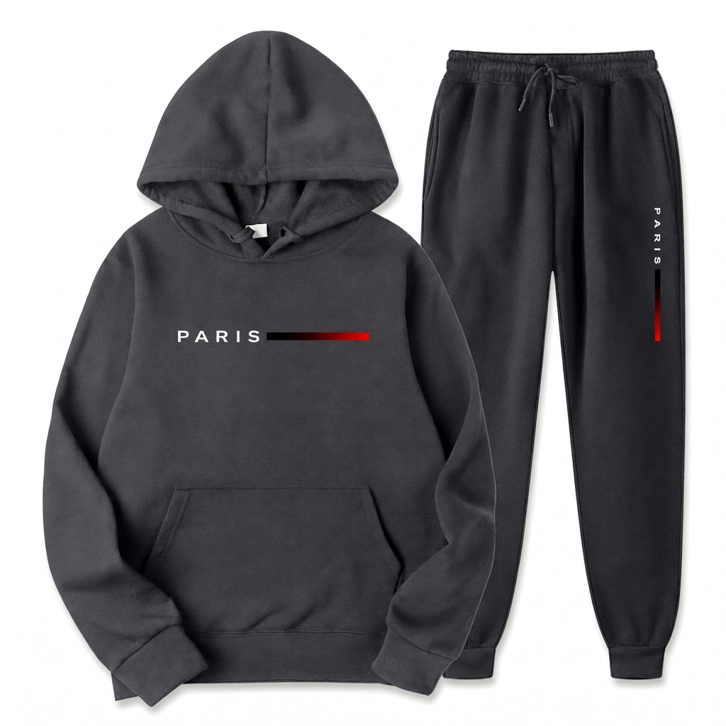 Ensemble de survêtement à capuche et pantalon long à imprimé lettres pour hommes, coupe ample