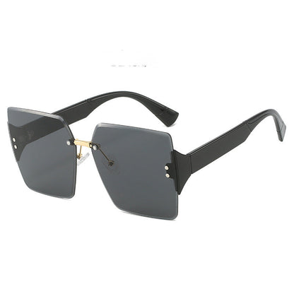 Lunettes de soleil carrées sans monture pour femme