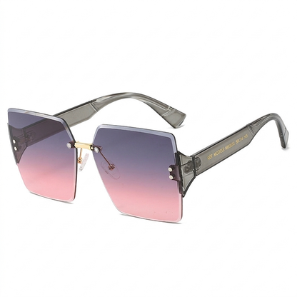 Lunettes de soleil carrées sans monture pour femme