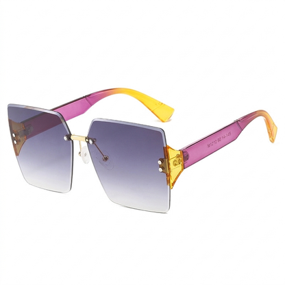 Lunettes de soleil carrées sans monture pour femme
