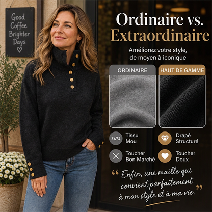 💖Soldes ! Prix cassés💖Pull en maille à col montant décontracté pour femme