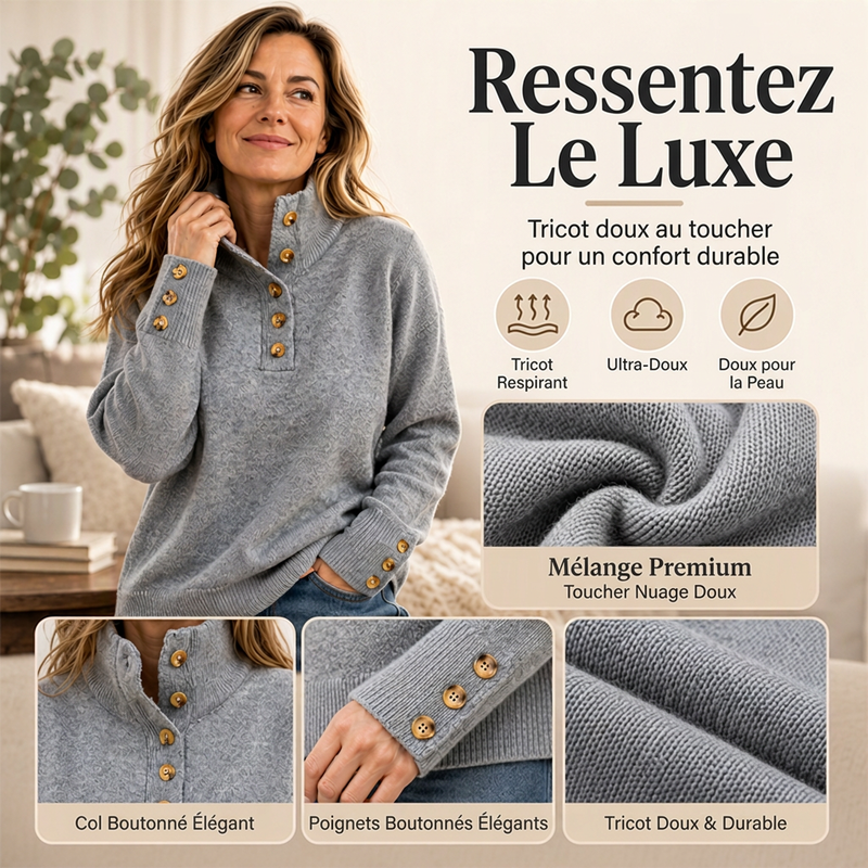 💖Soldes ! Prix cassés💖Pull en maille à col montant décontracté pour femme
