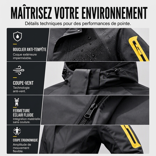 Veste d'extérieur coupe-vent à blocs de couleurs pour homme