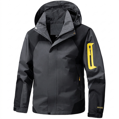 Veste d'extérieur coupe-vent à blocs de couleurs pour homme