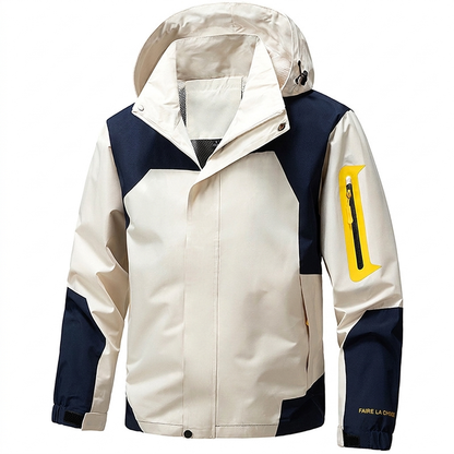 Veste d'extérieur coupe-vent à blocs de couleurs pour homme
