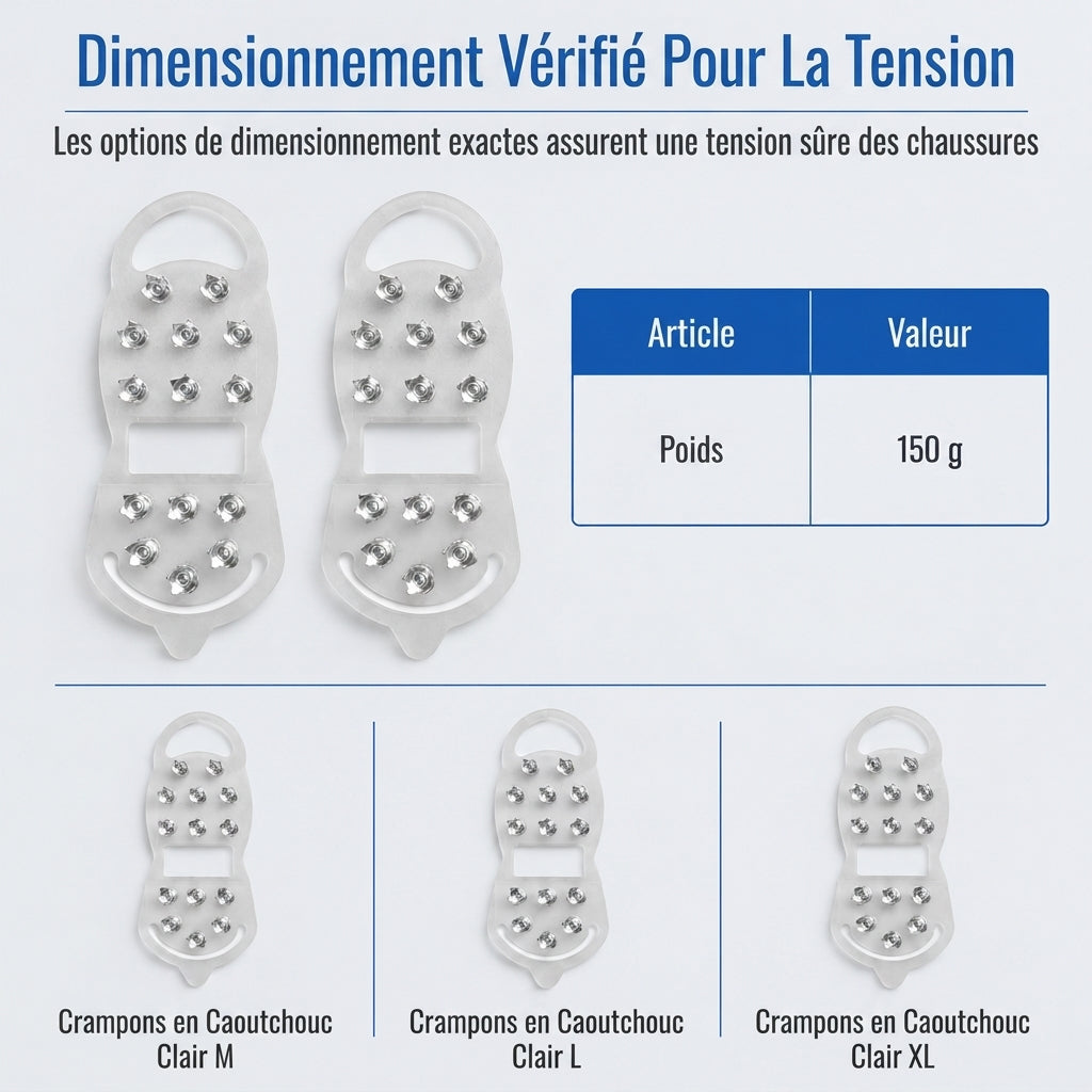 Coques à pointes antidérapantes, crampons pour la marche sur neige et l'alpinisme en extérieur