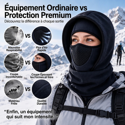 Cagoule thermique coupe-vent, masque facial