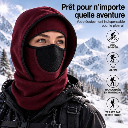 Cagoule thermique coupe-vent, masque facial