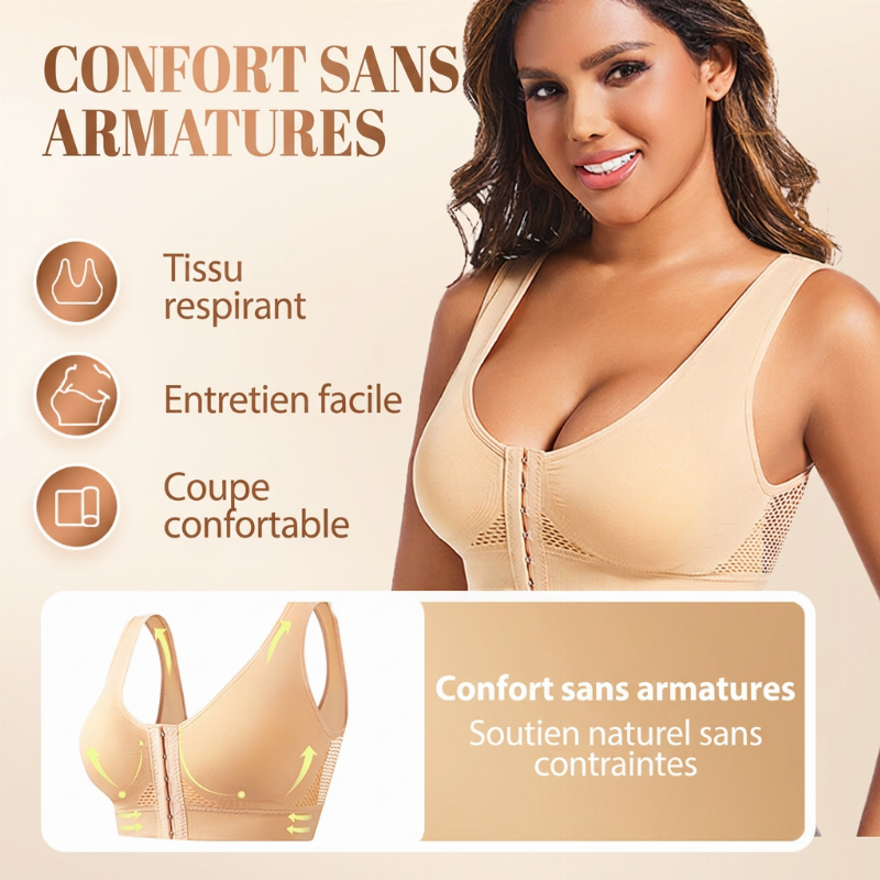 【1+1 offert】Soutien-gorge sans armature pour femme avec fermeture avant