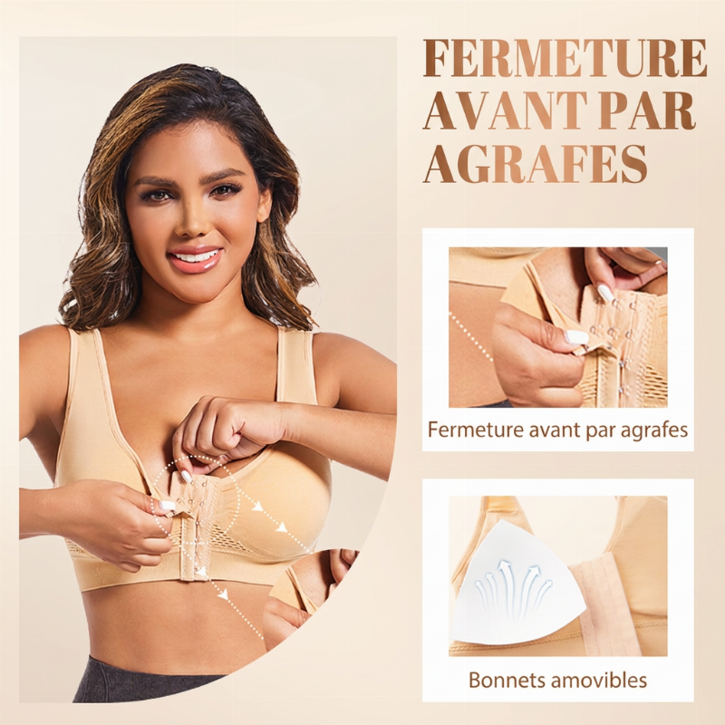 【1+1 offert】Soutien-gorge sans armature pour femme avec fermeture avant