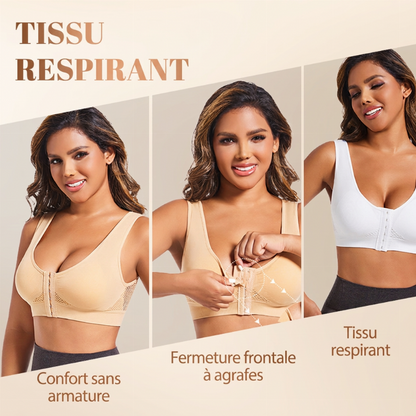 【1+1 offert】Soutien-gorge sans armature pour femme avec fermeture avant