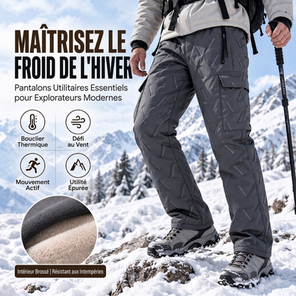 Pantalon cargo homme doublé de peluche hivernal