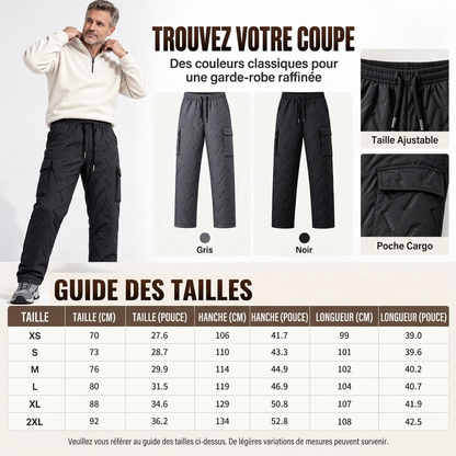 Pantalon cargo homme doublé de peluche hivernal